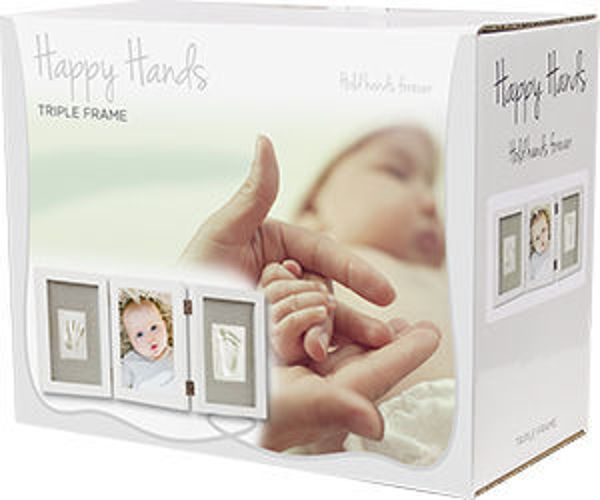 Afbeeldingen van Happy Hands Baby print triple frame kit White