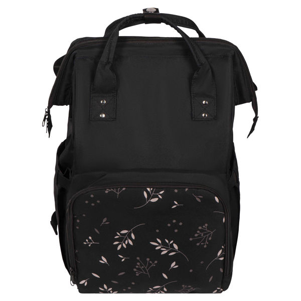 Picture of Diaper Backpack L Romantic Leaves Black
